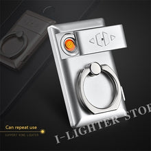 Load image into Gallery viewer, Portable Ring Mobile Bracket USB Lighter