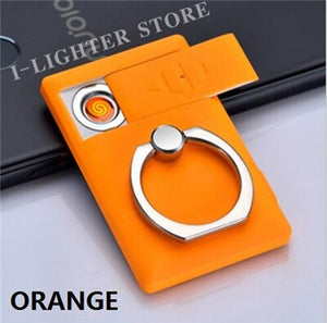 Portable Ring Mobile Bracket USB Lighter