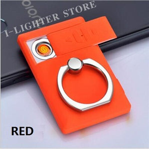 Portable Ring Mobile Bracket USB Lighter