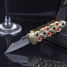 Load image into Gallery viewer, Folding Knife Metal Skull Pattern Lighter